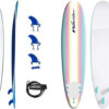 Wavestorm 8ft Classic Surfboard // Foam Wax Free Soft Top Longboard for Adults and Kids of All Levels of Surfing