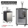 Beer Kegerator, Dual Tap Draft Beer Dispenser, Full Size Stainless Steel Keg Refrigerator With Drip Tray, CO2 Cylinder, 32 F- 50 F Temperature...