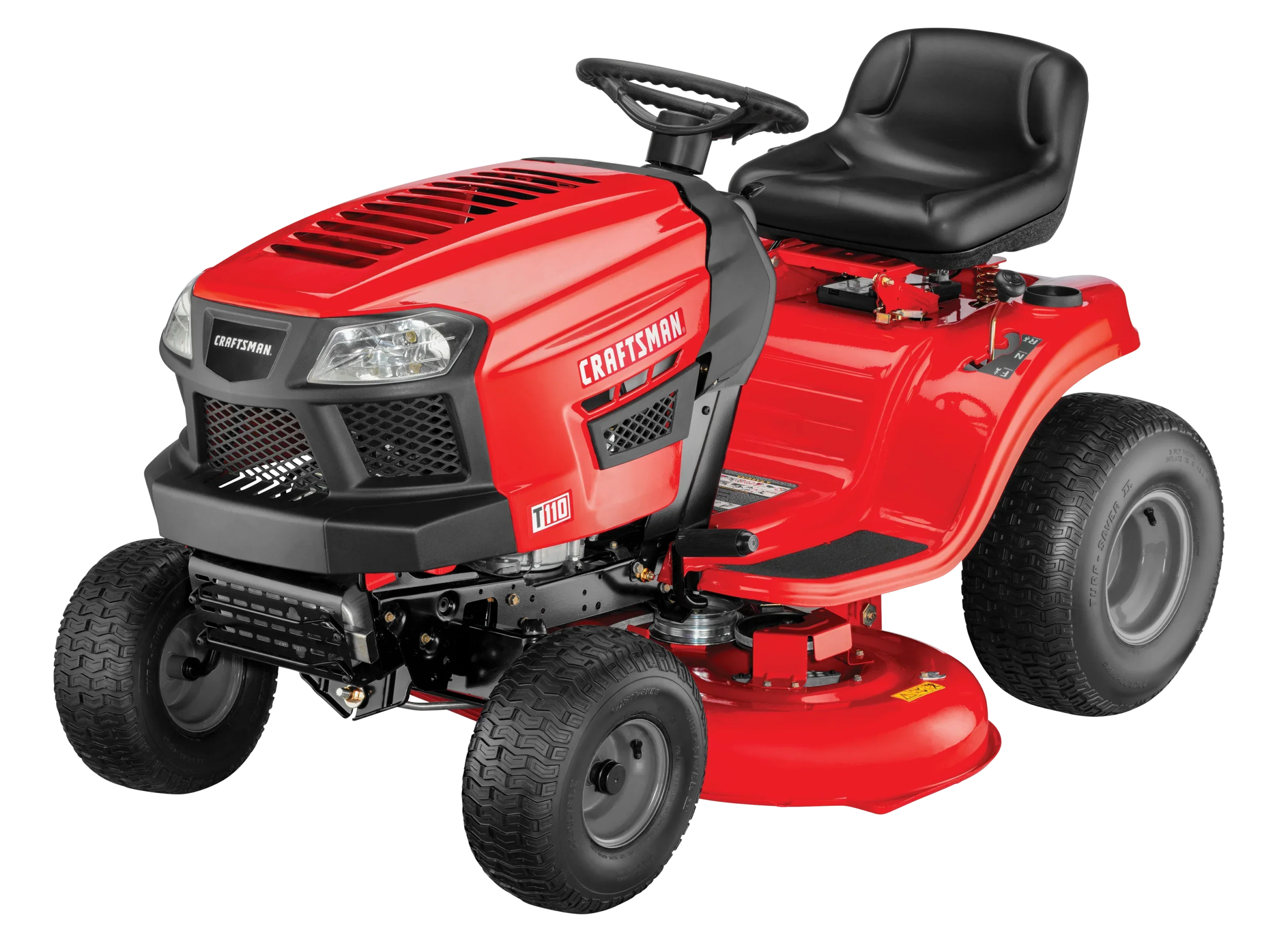 Craftsman T110 42-in Riding Lawn Mower 17.5 HP Briggs & Stratton Engine 7-Speed Transmission Model 13AN77XS093