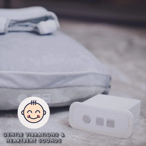 Babocush Newborn Comfort Cushion with Gentle Vibration and Heartbeat Sound, Helps Prevent Colic, Relieves Gas and Reflux, Provides Essential Tummy...