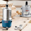 BOSCH 1617EVSPK Wood 12 Amp Router Tool Combo Kit - 2.25 Horsepower Plunge Router & Fixed Base with a Variable Speed