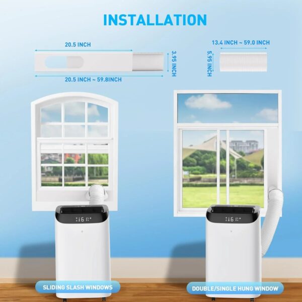 Portable Air Conditioner Cools Up to 700 Sq.Ft, 3-IN-1 Energy Efficient Portable AC Unit with Remote Control & Installation Kits for Large Room,...