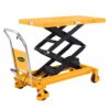 APOLLOLIFT Hydraulic Lift Table Cart 770 lbs Capacity, 51" Max Height, Double Scissor Lift with Safety Guard & 4 Wheels