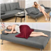 Yaheetech Convertible Sofa Bed Adjustable Couch Sleeper Modern Faux Leather Home Recliner Reversible Loveseat Folding Daybed Guest Bed, Removable...