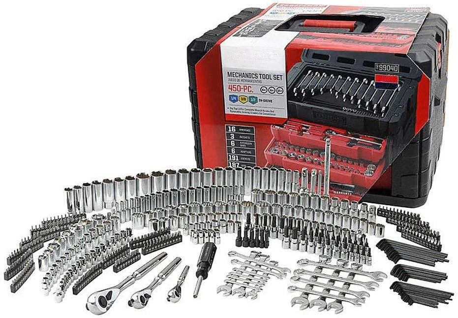 153c2f3d55546158586905ab467d2c2f1bf363c50ebb2ea4421e66c33f234590 450-Piece Mechanics Tool Set, Ratchet Socket Hand Wrench Toolset
