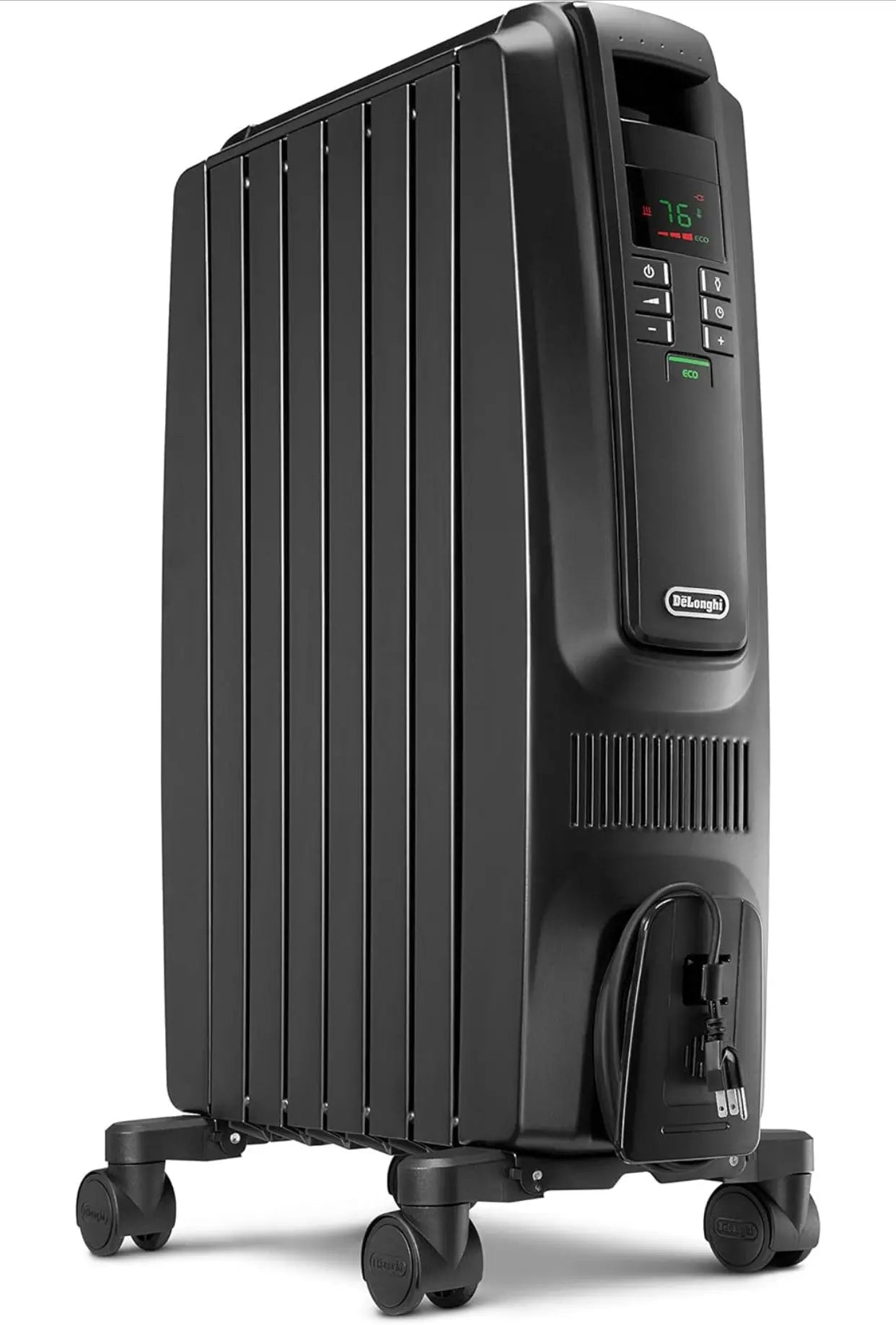 De'Longhi Oil Filled Radiator Space Heater, Quiet 1500W, Adjustable Thermostat, 3 Heat Settings, Timer, Energy Saving, Safety Features, White,...