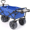 All Terrain Beach Wagon with Side Table|Heavy Duty Collapsible Folding Cart with Large Wheels for Beach Day, Picnic, Camping, Outdoor Activities |...