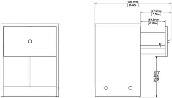 3-Pc Scandinavian Design Engineered Wood Bedroom Furniture Set with 3-Drawer Chest & 6-Drawer Double Dresser & 1-Drawer Nightstand, Pewter Plastic...