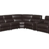 4-SEAT POWER RECLINING LEATHER SECTIONAL SOFA WITH OUTLETS AND USB PORTS