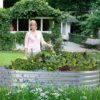 2Pcs Galvanized Raised Garden Bed Kit, 10 4 1ft Galvanized Planter Raised Garden Boxes Outdoor, Oval Large Metal Raised Garden Beds for Vegetables