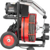 Drain Cleaner Machine 100FT x 1/2 Inch, Auto Feed Sewer Snake Auger on Wheels, 550W Portable Drain Cleaning Machine with 8 Cutters & Air-activated...