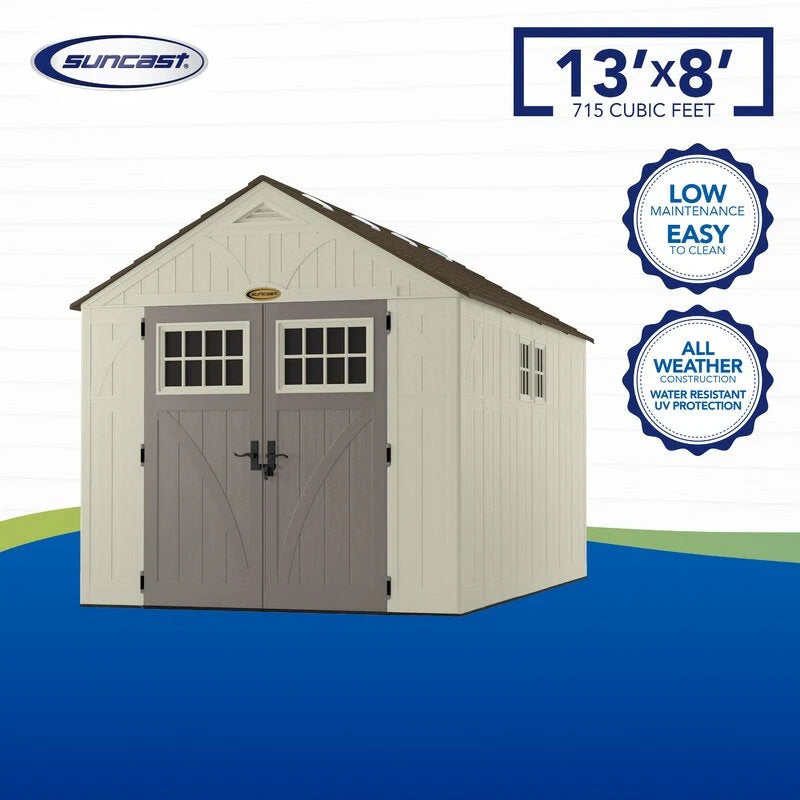 18cf0a857b523701530ff3bb7c419627fb63c92f937c1076abce2afe895f7052 Tremont 8 ft. W x 13 ft. D Plastic Storage Shed