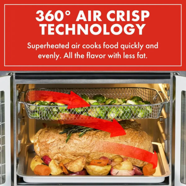 Emeril Lagasse 26 QT Extra Large Air Fryer, Convection Toaster Oven with French Doors, Stainless Steel