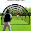 Baseball Batting Cage Net Batting Cages for Backyard Portable Baseball and Softball Batting Cages with Pitching Machine Hole and Detachable Door...