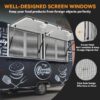 Concession Window 36W x 36H Aluminum Alloy Food Truck Service Window with Sliding Screens & Awning Door, Hydraulic Lift, Locking Mechanism,...