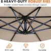 9.8FT Offset Patio Umbrella Hanging Cantilever Umbrella Outdoor Sun Shade with Easy Tilt Adjustment, 8 Ribs, UV Protection for Backyard, Lawn,...