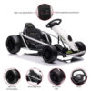 24V Go Kart for Kids 8-12, 300W*2 Motors, 9Ah Battery, 8MPH Speed, Music, Horn, 175lbs Max Load White