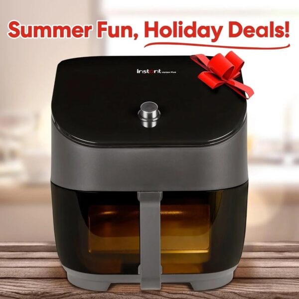 Instant Vortex Plus 6QT ClearCook Air Fryer, Clear Windows, Custom Program Options, 6-in-1 Functions, Crisps, Broils, Roasts, Dehydrates, Bakes,...