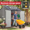 Rubbermaid Resin Outdoor Storage Shed With Floor (7 x 7 Ft) Weather Resistant Gray Organization for Home/Backyard/Garden Tools/Lawn Mower/Bike...