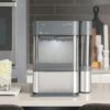 Countertop Nugget Ice Maker | Ice Machine with WiFi Connectivity | Smart Home Kitchen Essentials | Black Stainless