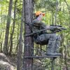 Summit Viper SD Climbing Treestand Lightweight Aluminum, Foam Padded Seat, 300 lbs Capacity, Includes Safety Harness