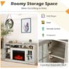58" TV Console with 23" Fireplace Insert, Fireplace TV Stand for TVs up to 65 Inches, 1400W Electric Fireplace Heater