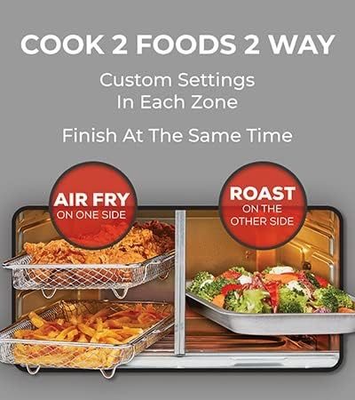 Emeril Lagasse Dual Zone 360 Air Fryer Oven Combo with French Door, 25 QT Extra Large, Cook Two Foods in Different Ways, Up to 60% Faster from...
