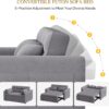 DWVO 3-in-1 Convertible Sofa Bed, 55" Sleeper Sofa with Pull-Out Bed, Cat-Scratch-Proof Fabric Futon Couch with Adjustable Backrest and Side...