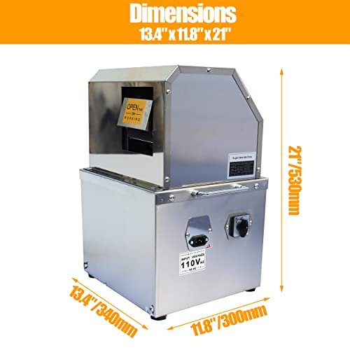 LGXEnzhuo 110V Electric Sugar Cane Press Juicer Machine, 800W Stainless Steel Desktop Sugarcane Juicing Crusher Extractor, with 3 Rollers for Home...