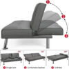 Yaheetech Convertible Sofa Bed Adjustable Couch Sleeper Modern Faux Leather Home Recliner Reversible Loveseat Folding Daybed Guest Bed, Removable...