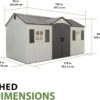 Lifetime 6446 Outdoor Storage Shed, 8 x 15 Foot, Desert Sand