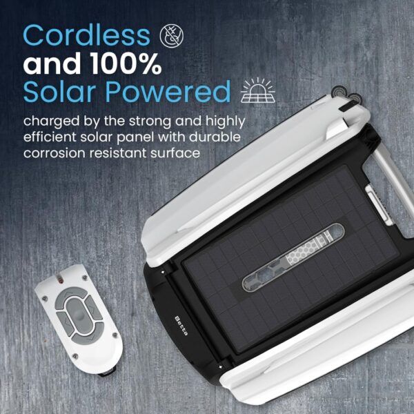 Betta SE Solar Powered Automatic Robotic Pool Surface Skimmer Cleaner with 30-Hour Continuous Cleaning Battery Power and Re-Engineered Twin Salt...