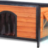 43.3-inch L-shaped outdoor dog house with insulation feature, a dog shelter made of fully sealed foam material on all six sides, suitable for...