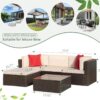 Devoko 5 Pieces Patio Furniture Sets All Weather Outdoor Sectional Patio Sofa Manual Weaving Wicker Rattan Patio Seating Sofas with Cushion and...