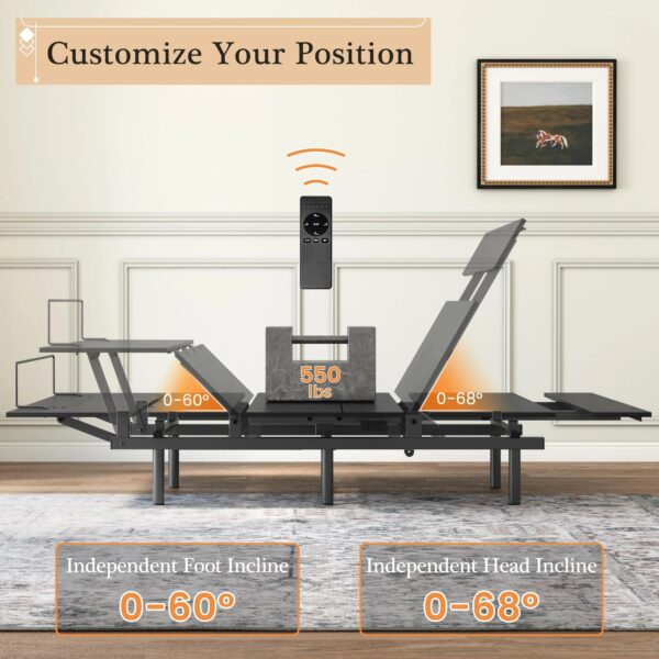 Adjustable Bed Frame -Wireless Remote -Memory Function -Adjustable Bed Base -Head and Foot Lift Incline -Zero Gravity -Quiet Motorfor Lying Down,...