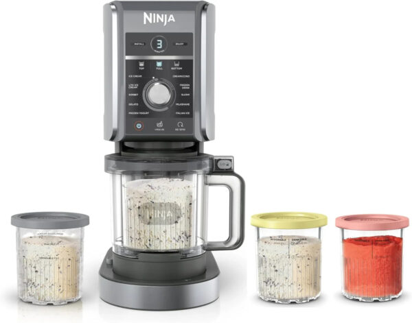 Ninja NC301 CREAMi Ice Cream Maker, for Gelato, Mix-ins, Milkshakes, Sorbet, Smoothie Bowls & More, 7 One-Touch Programs, with (2) Pint Containers...