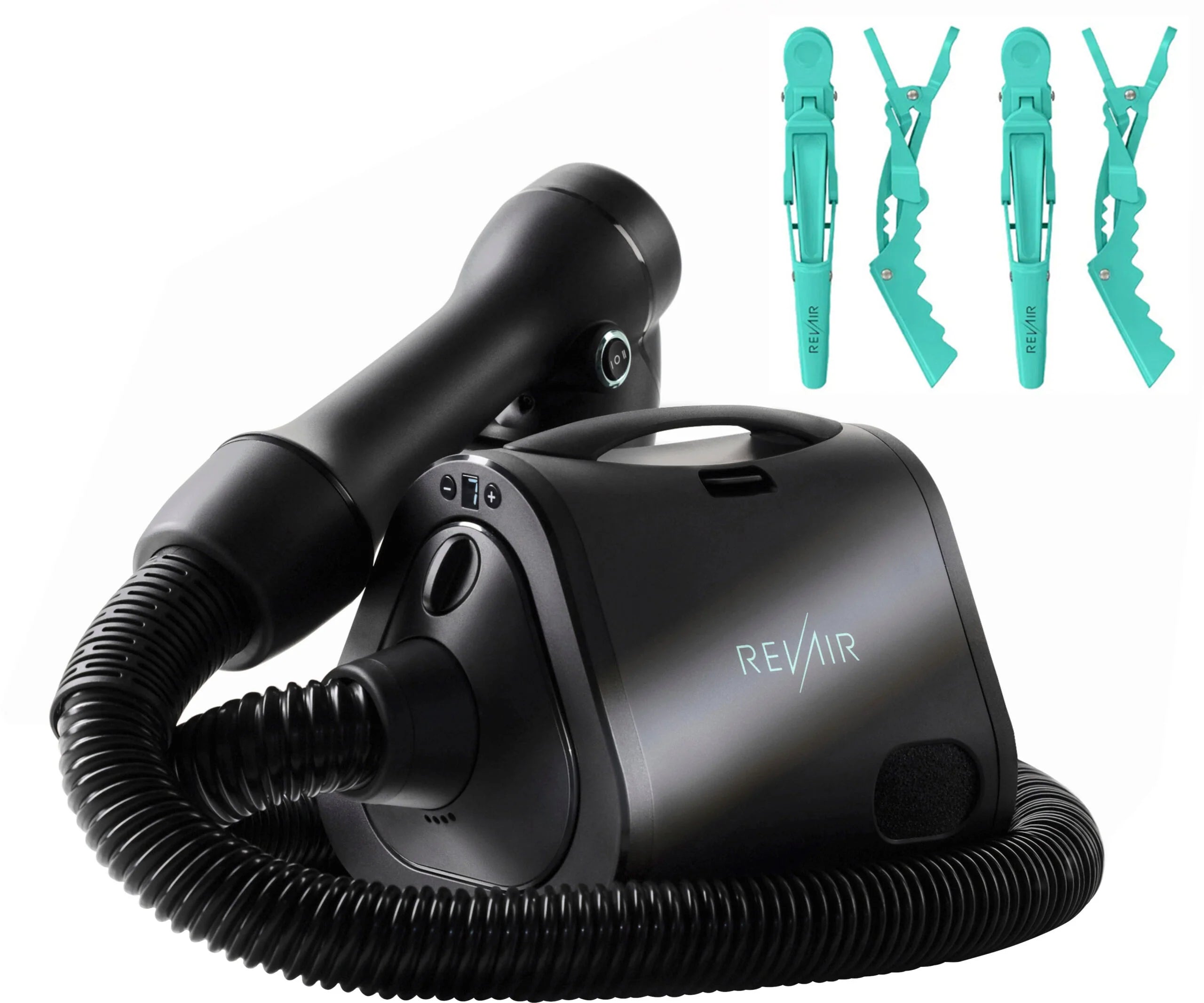 241b9e0cf8a76600adc6471b108f8852f3f94a55dd95e1af19ed39a149bf0644-1 Reverse-Air Hair Dryer with Hair Clips Black