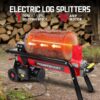 PowerSmart Electric Log Splitter 7-Ton - Efficient Wood Splitter with 3500 Motor Speed, 15 Amp, Horizontal Full Beam Design and Steel Wedge for...