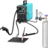 145A MIG Welder, 110V/220V Dual Voltage Gas/Gasless Flux Core MIG Welder/Lift TIG/Stick 3 in 1 Synergic MIG145 9GEN Welding Machine, Flux/Solid...