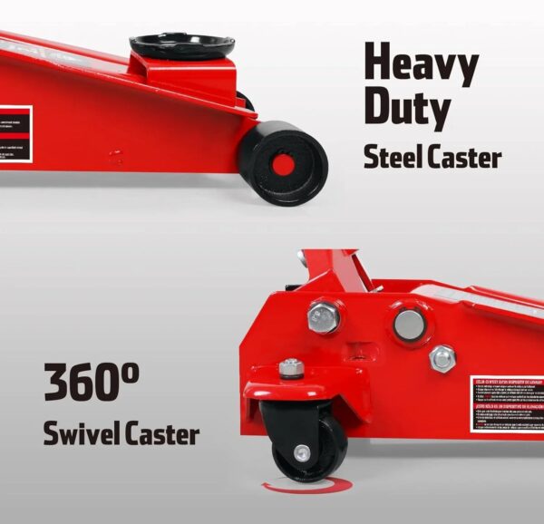 3 Ton Low Profile, Aluminum and Steel Racing Floor Jack with Dual Pistons Quick Lift Pump for Sport Utility Vehicle, Lifting Range 3-15/16" min to...