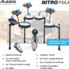 Nitro Max Electric Drum Set with Mesh Pads & Bluetooth