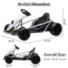 24V Go Kart for Kids 8-12, 300W*2 Motors, 9Ah Battery, 8MPH Speed, Music, Horn, 175lbs Max Load White