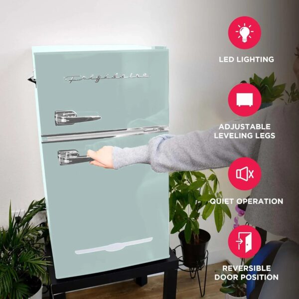 Frigidaire Retro Mini Fridge with Freezer & Side Bottle Opener-Small 2 Door Refrigerator for Office Bar or College Dorm Room-3.1 Cu Ft 19 "D x...
