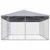 Outdoor Dog Kennel with Roof 150.4