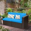 Devoko 5 Pieces Patio Furniture Sets All Weather Outdoor Sectional Patio Sofa Manual Weaving Wicker Rattan Patio Seating Sofas with Cushion and...