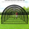 Baseball Batting Cage Net Batting Cages for Backyard Portable Baseball and Softball Batting Cages with Pitching Machine Hole and Detachable Door...