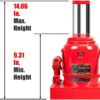 BIG RED 50 Ton Low Profile Hydraulic Bottle Jack Welded Construction for Automotive & Heavy Lifting