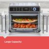 Crisp 'N Bake Air Fryer Toaster Oven Combo, 12 in 1 Countertop Convection Oven Cooks Food Fast, Fits a Whole Pizza or 6 Toast Slices, French Doors...