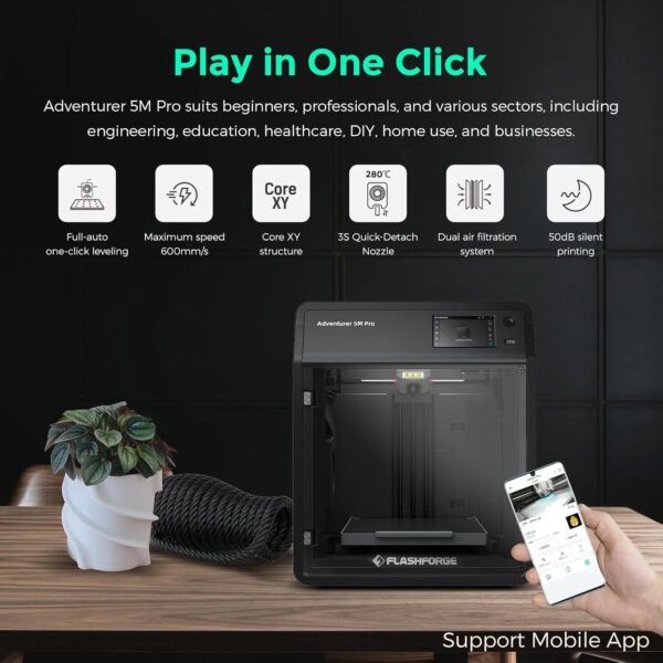 Adventurer 5M 3D Printer with Fully Auto Leveling