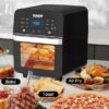 Nuwave Brio Air Fryer Oven, 15.5Qt X Large Family Size, SS Rotisserie Basket &Skewer Kit, Reversible Ultra Non Stick Grill/Griddle Plate, Powerful...